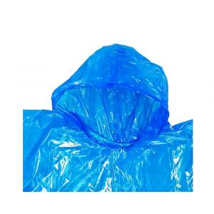 Hood Poncho Polyethelene Disposable Blue CTN 200