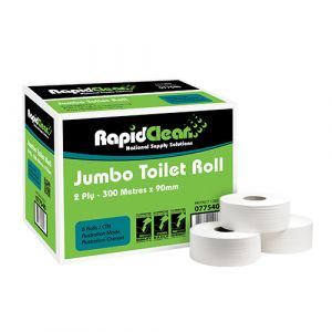 Jumbo 2ply Toilet Paper Rolls 300m - Ctn 8
