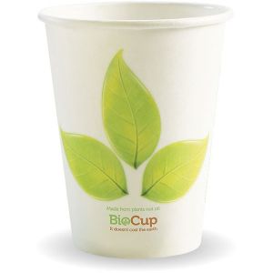BioCups 8oz Single Wall LEAF Design - Ctn 1000