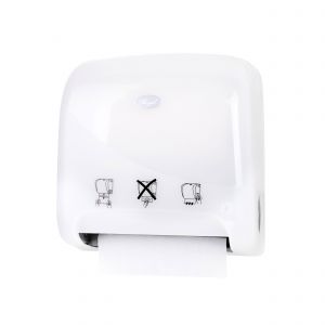 RapidClean Mini Auto Cut Hand Towel Dispenser White - 120m Rolls