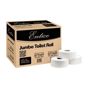 Entice Jumbo Toilet Roll 2ply 300m - Ctn 8      