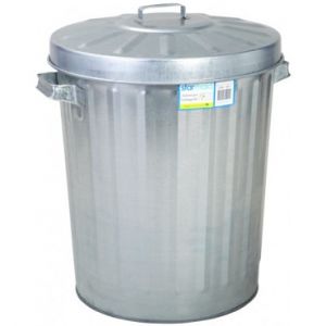 Galvanised  Garbage Bin & Lid - 55L