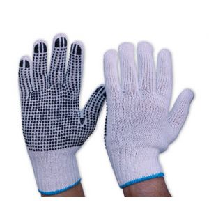 Mens Knitted Poly Cotton Polka Dot Gloves 