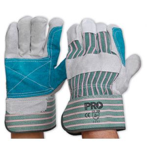 Heavy Duty Green & Grey Stripe Leather Glove - Unisize (*DISCONTINUED ITEM **WHILE STOCK LASTS)