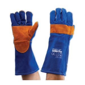 Blue Heeler Blue & Gold Kevlar Welding Gloves 