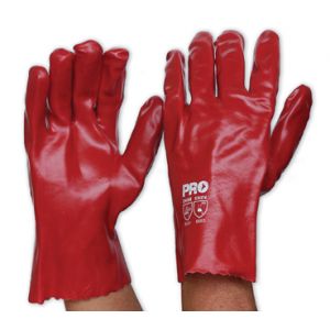 Red PVC Gloves Short 27cm - Unisize
