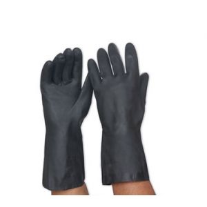 Black Neoprene Chemical Resistant Gloves 33cm - 2 XL