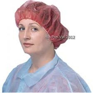 Red Crimped Hairnets 21" Ctn 1000