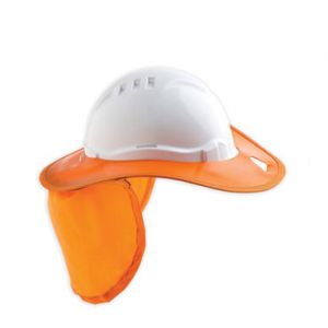 Plastic Hard Hat Brim & Orange Flap