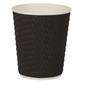 Disposable Paper Cup  Rippled Charcoal 8oz - Ctn 500
