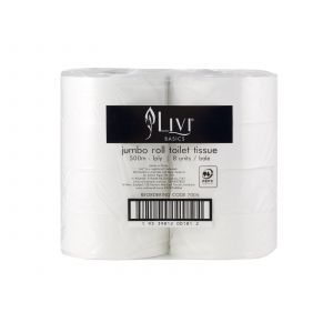 Livi Basics Jumbo Toilet Paper 1ply 500m - Ctn 8