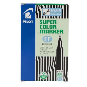 Pilot Super Colour Blue Marker - Extra Fine - Pk 12