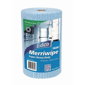 Merriwipe Super Heavy Duty Wipes 45m Roll - Blue