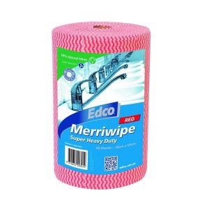  Merriwipe Super Heavy Duty Wipes 45m Roll - Red 