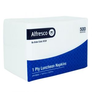 Luncheon Napkins White 1Ply - Ctn 3000
