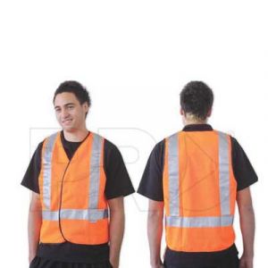 Flouro Orange H Back Safety Vest Day/Night Use - XXL