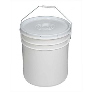 White Round Plastic Pail & Lid -10L