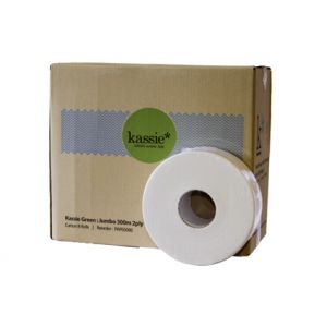 Kassie Green 2ply Toilet Paper Jumbo Rolls 300m - Ctn 8