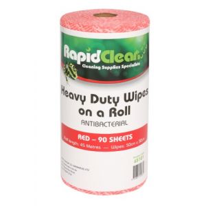RapidClean Anti Bacterial Wipes - Red 45m Roll