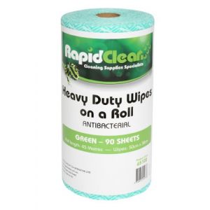 RapidClean Anti Bacterial Wipes - Green 45m Roll