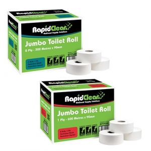 Jumbo 2ply Toilet Paper Rolls 300m - Ctn 8