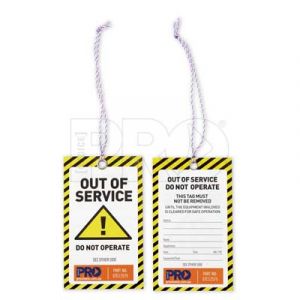 Safety Tags Yellow Caution - Pack of 100