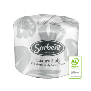 Sorbent Embossed Luxury Toilet Tissue 3Ply 225 Sheets/Roll - Ctn 48