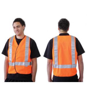 Flouro Orange H Back Safety Vest Day/Night Use - Large