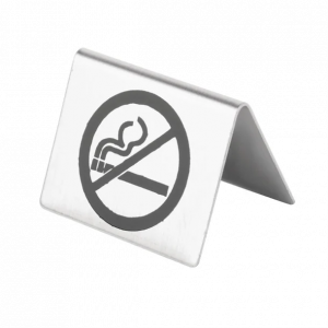 Stainless Steel No Smoking Table Sign