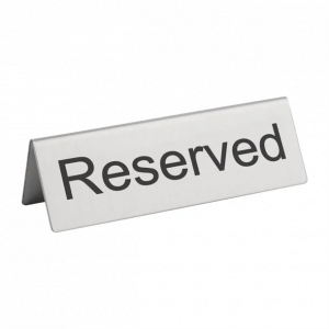 Stainless Steel Reserved Table Sign - Pack of 10