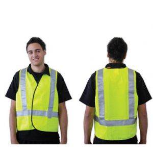 Flouro Yellow H Back Safety Vest - Day/Night Use