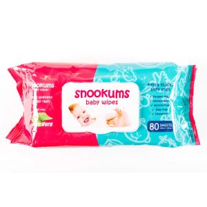 Snookums Baby Wipes Unscented - Ctn 12 x Pk 80
