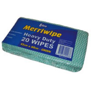 Heavy Duty Wipes - Green - Pk20