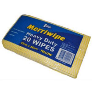 Heavy Duty Wipes - Yellow - Pk20